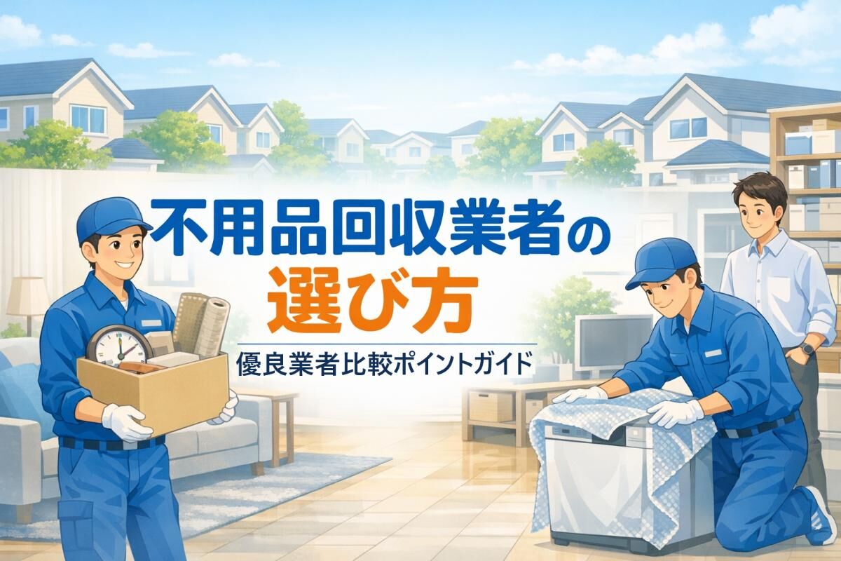 不用品回収業者の選び方と優良業者比較ポイントガイド