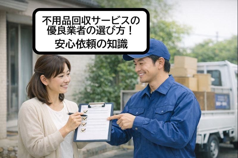 不用品回収サービスの優良業者の選び方！安心依頼の知識