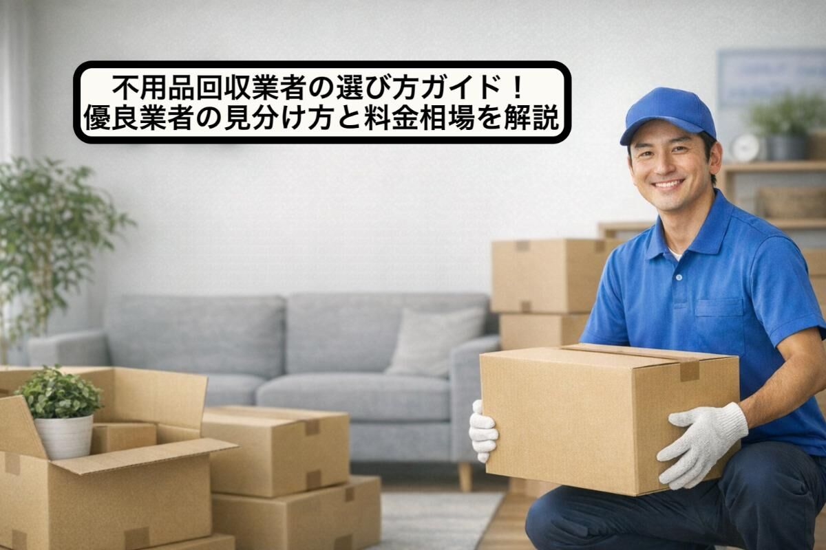 不用品回収業者の選び方ガイド！優良業者の見分け方と料金相場を解説
