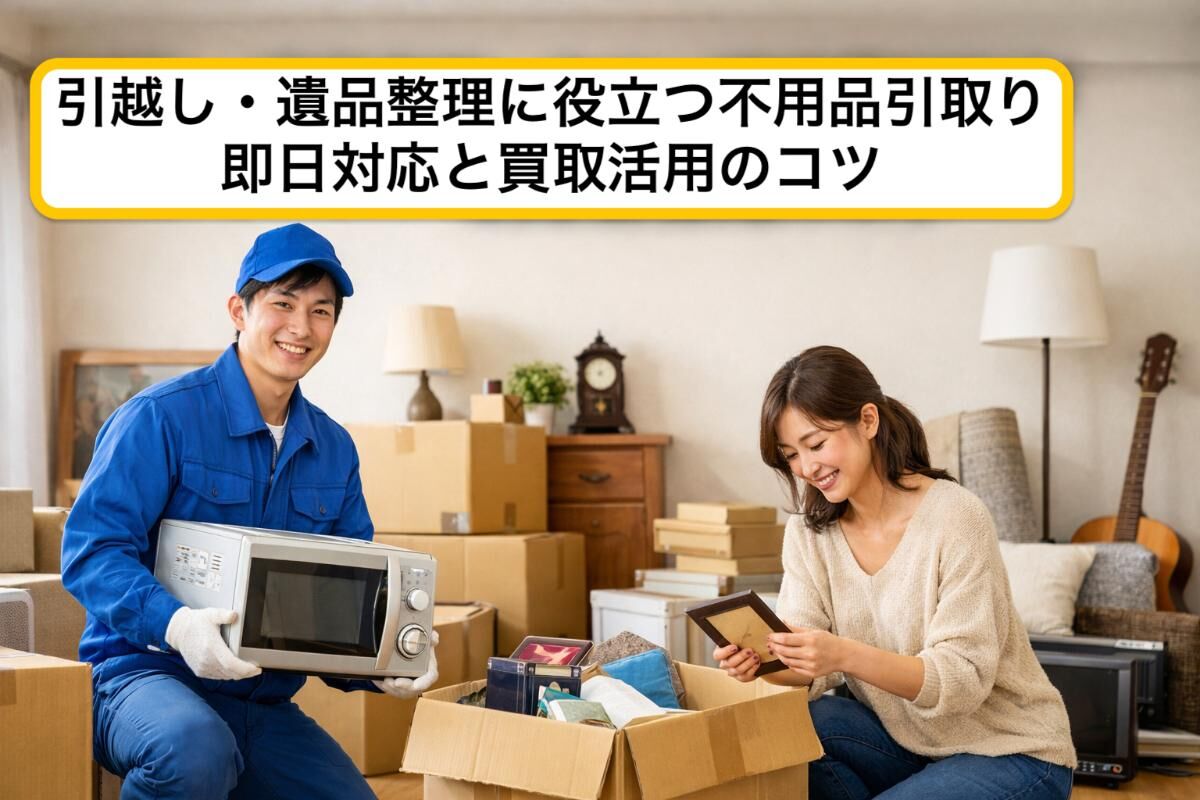 引越し・遺品整理に役立つ不用品引取り｜即日対応と買取活用のコツ