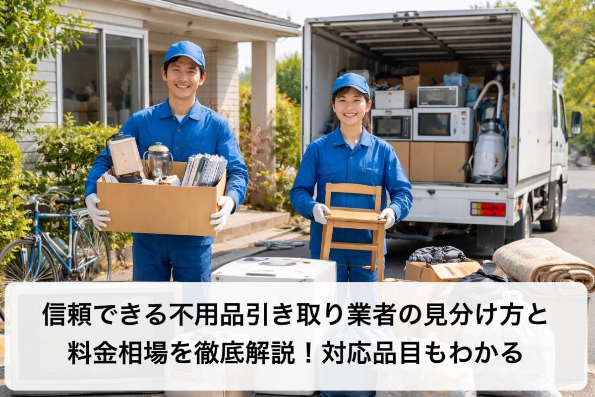 信頼できる不用品引き取り業者の見分け方と料金相場を徹底解説！対応品目もわかる