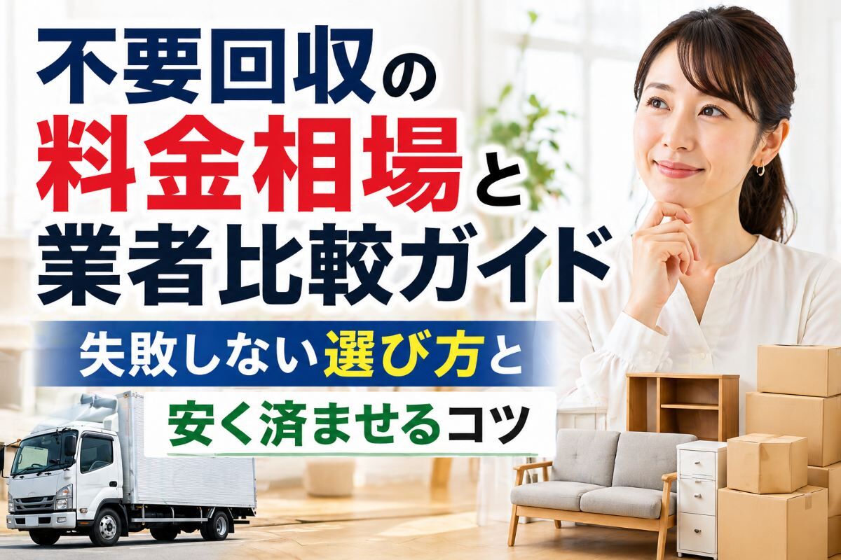 不要回収の料金相場と業者比較ガイド｜失敗しない選び方と安く済ませるコツ