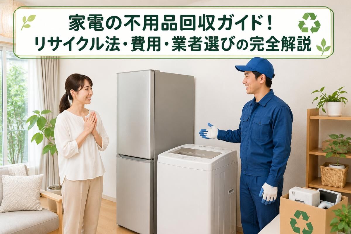 家電の不用品回収ガイド！リサイクル法・費用・業者選びの完全解説