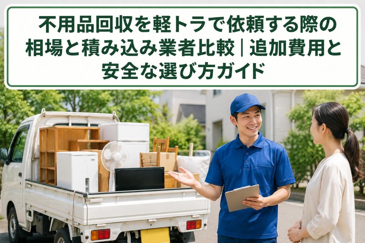 不用品回収を軽トラで依頼する際の相場と積み込み業者比較｜追加費用と安全な選び方ガイド