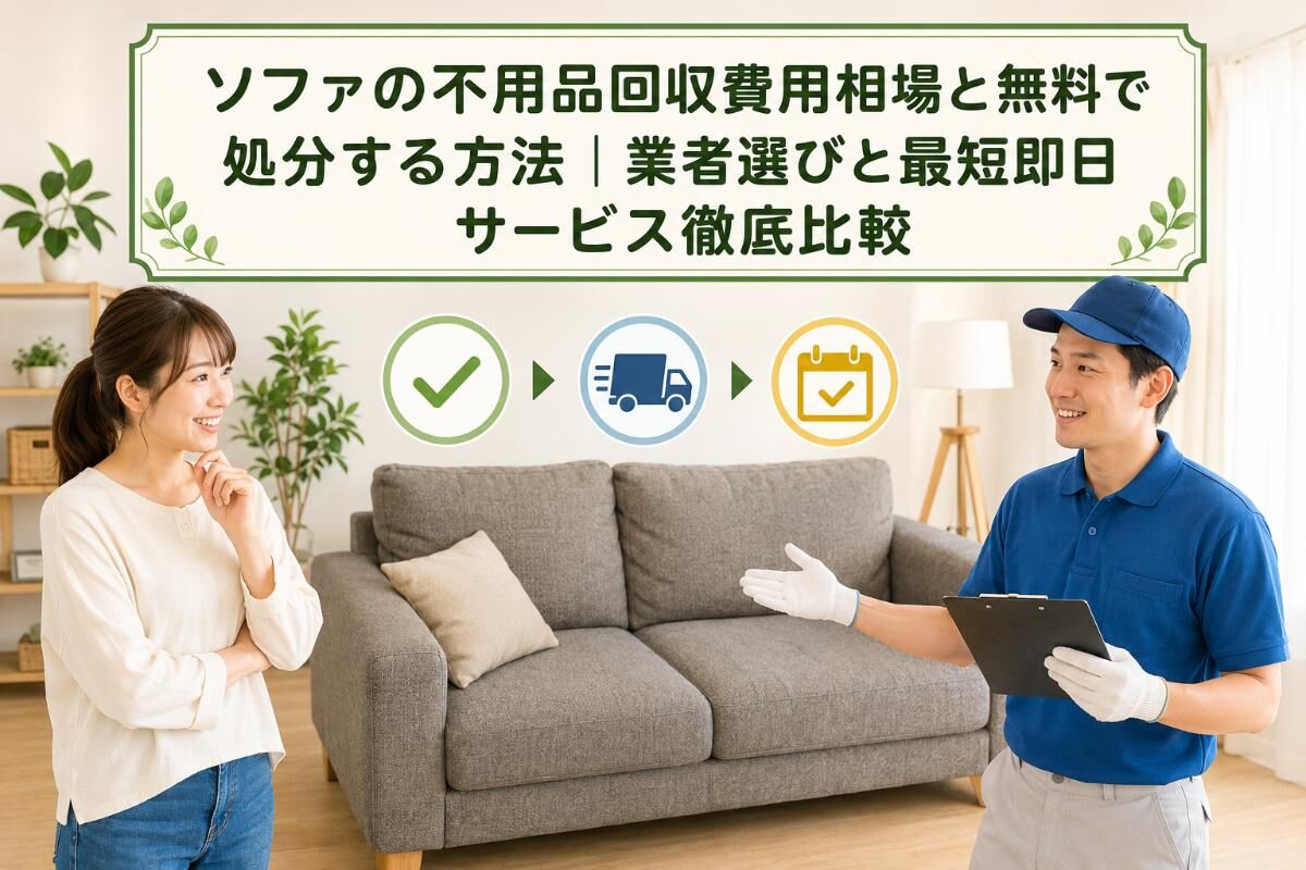 ソファの不用品回収費用相場と無料で処分する方法｜業者選びと最短即日サービス徹底比較