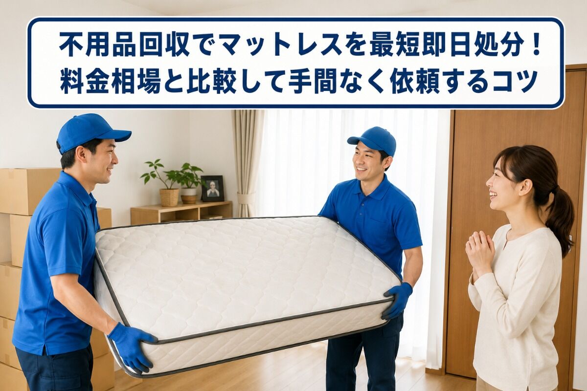 不用品回収でマットレスを最短即日処分！料金相場と比較して手間なく依頼するコツ