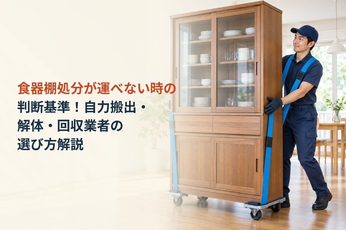 食器棚処分が運べない時の判断基準！自力搬出・解体・回収業者の選び方解説